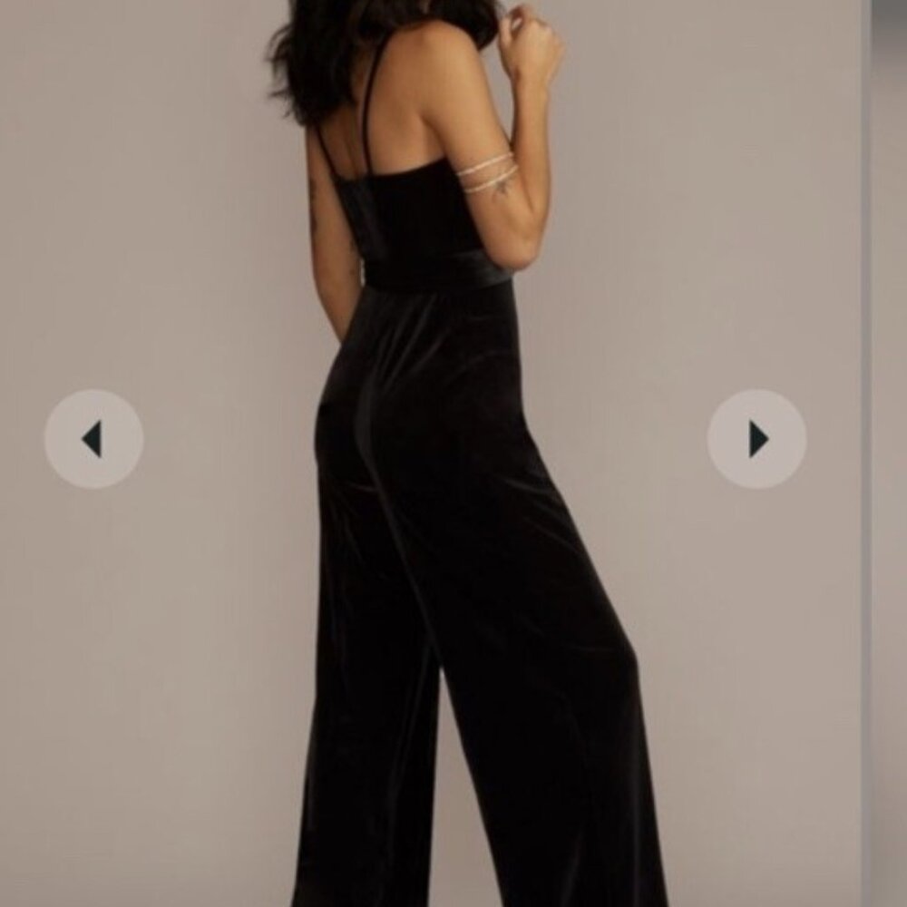 Wide Leg Velvet Jumpsuit